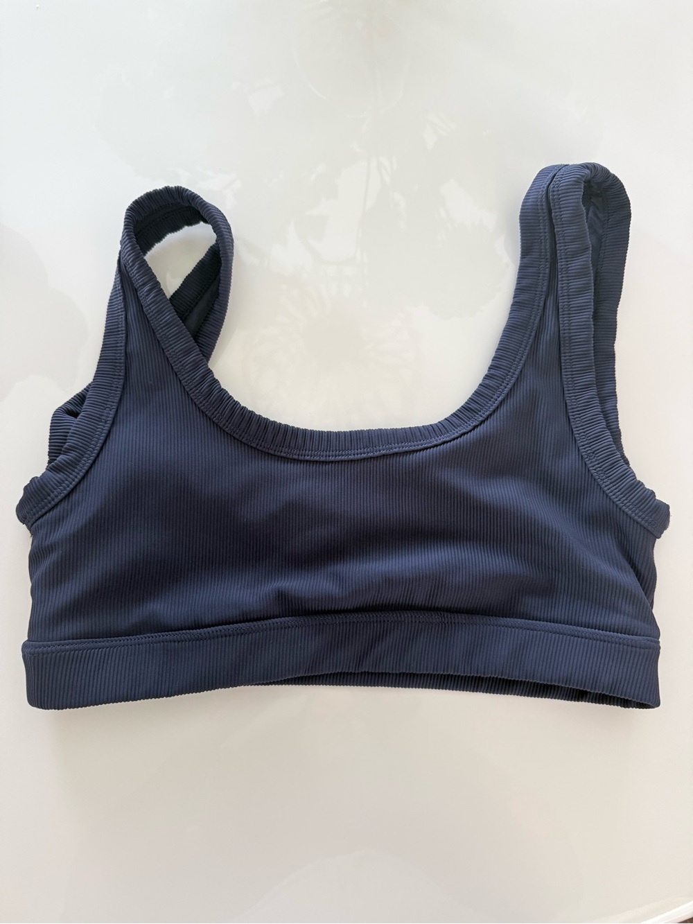 Glyder Navy Ribbed Sports Bra